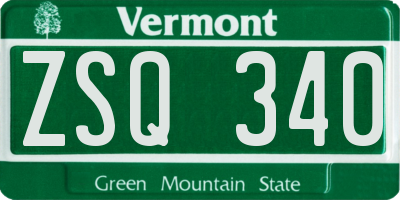 VT license plate ZSQ340