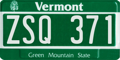 VT license plate ZSQ371