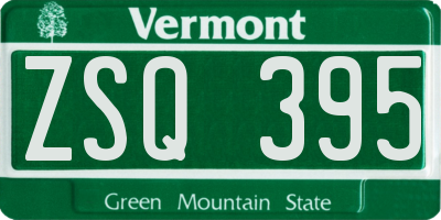 VT license plate ZSQ395