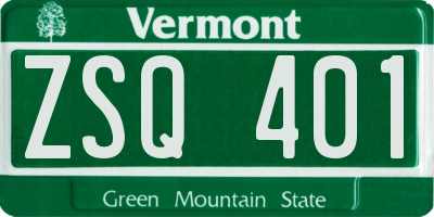 VT license plate ZSQ401