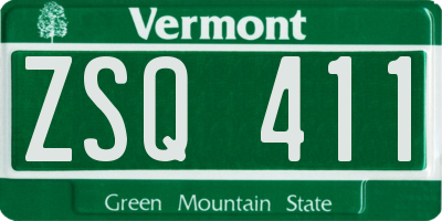 VT license plate ZSQ411