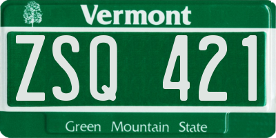 VT license plate ZSQ421