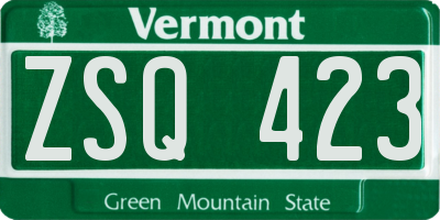 VT license plate ZSQ423