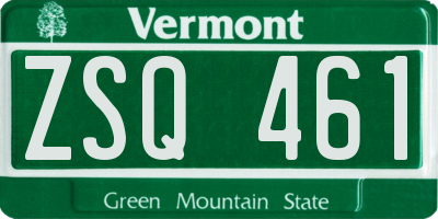 VT license plate ZSQ461