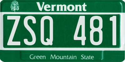 VT license plate ZSQ481