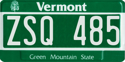 VT license plate ZSQ485
