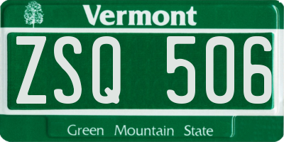 VT license plate ZSQ506