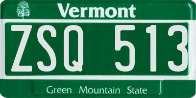VT license plate ZSQ513