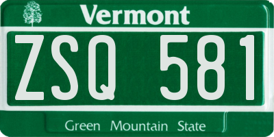 VT license plate ZSQ581