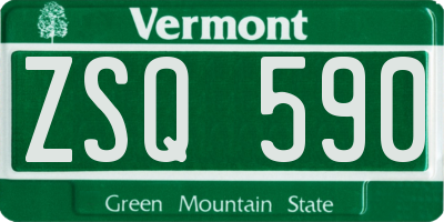VT license plate ZSQ590