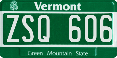 VT license plate ZSQ606