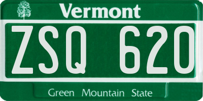 VT license plate ZSQ620