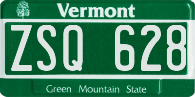 VT license plate ZSQ628