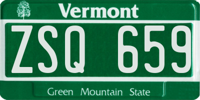 VT license plate ZSQ659