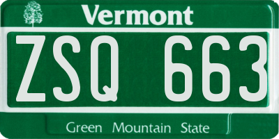 VT license plate ZSQ663