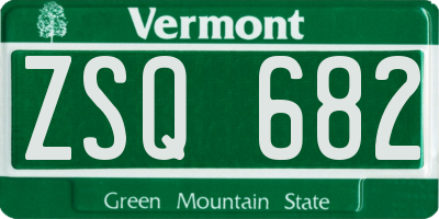 VT license plate ZSQ682