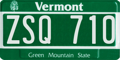 VT license plate ZSQ710