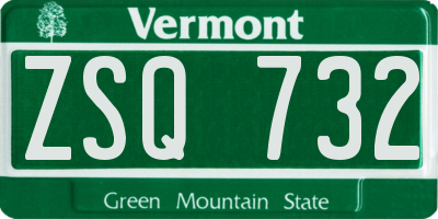 VT license plate ZSQ732