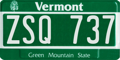 VT license plate ZSQ737