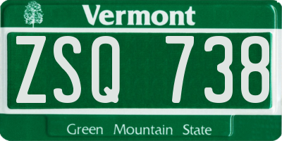 VT license plate ZSQ738