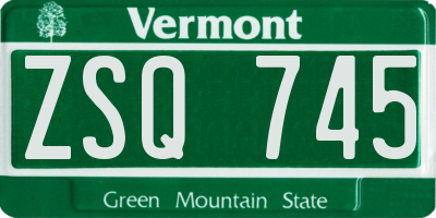 VT license plate ZSQ745