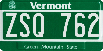 VT license plate ZSQ762