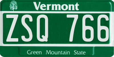 VT license plate ZSQ766