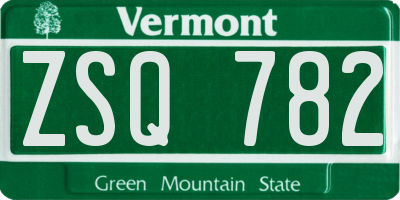VT license plate ZSQ782