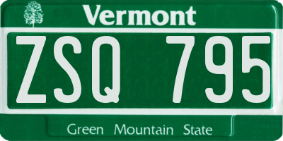 VT license plate ZSQ795