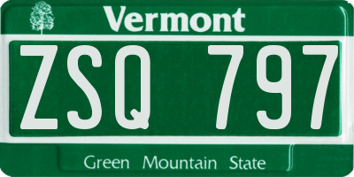 VT license plate ZSQ797