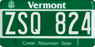 VT license plate ZSQ824