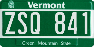 VT license plate ZSQ841