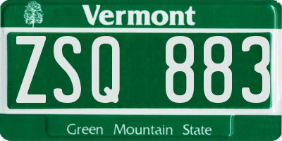 VT license plate ZSQ883