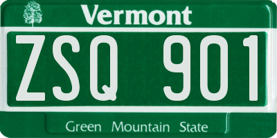 VT license plate ZSQ901