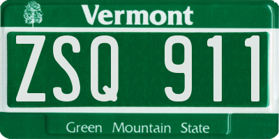 VT license plate ZSQ911