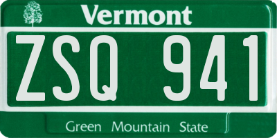 VT license plate ZSQ941