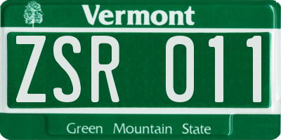 VT license plate ZSR011