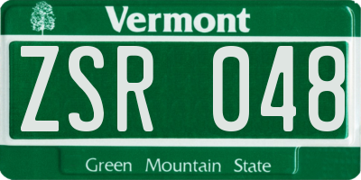 VT license plate ZSR048