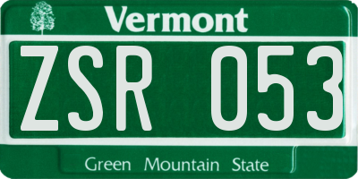 VT license plate ZSR053