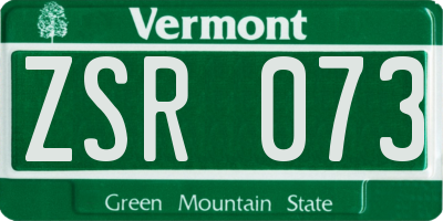 VT license plate ZSR073