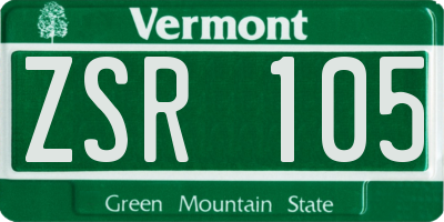 VT license plate ZSR105