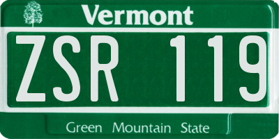 VT license plate ZSR119
