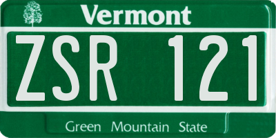 VT license plate ZSR121