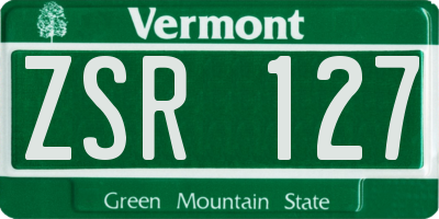 VT license plate ZSR127