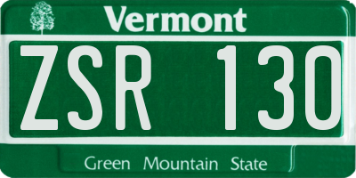VT license plate ZSR130