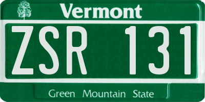 VT license plate ZSR131