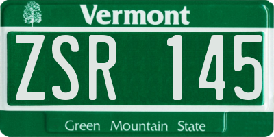 VT license plate ZSR145