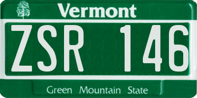 VT license plate ZSR146