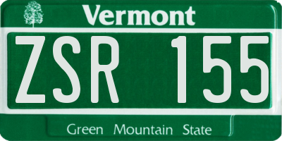 VT license plate ZSR155