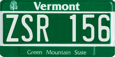 VT license plate ZSR156